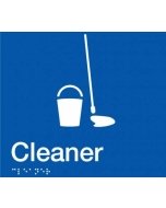 SV43 Blue Plastic Cleaner Braille Sign