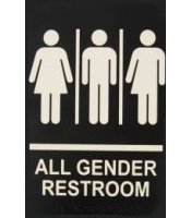 Black All Gender Restroom Sign 