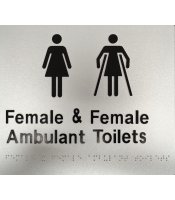 Silver Plastic Female & Ambulant Toilet Braille Sign