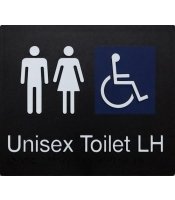 Unisex Accessible Toilet Left Hand Braille Sign