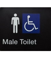 Male Disable Braille Toilet Sign 