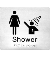 SP20J Female Shower Stainless Steel Braille Sign