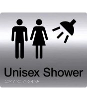 Unisex Shower Stainless Steel Braille Sign