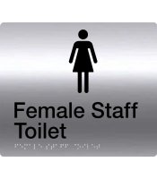 Female Staff Toilet Stainless Steel Braille Sign