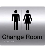 Unisex Change Room Stainless Steel Braille Sign