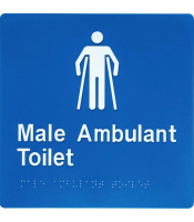  Male Ambulant Toilet  Braille Sign SV37 (180 x 180 mm)