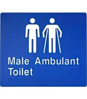 Male & Male Ambulant Toilet  Braille Sign 